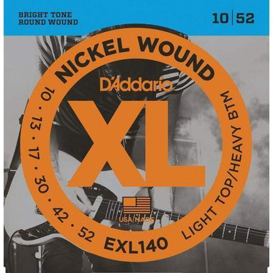 DAddario Exl140 Nickel Wound Electric Guitar Strings Light Top Heavy Bottom 10 52-Buzz Music