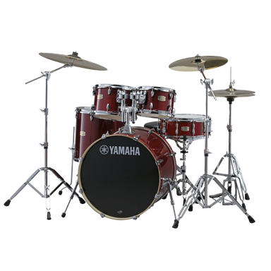Yamaha Stage Custom Birch Euro Kit In Cranberry Red With Pst5 Cymbals & Hardware-Buzz Music