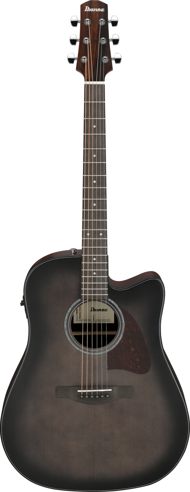 Ibanez AAD70CE Transparent Charcoal Burst Low Gloss top, Natural Open Pore back and sides Acoustic Guitar-Buzz Music