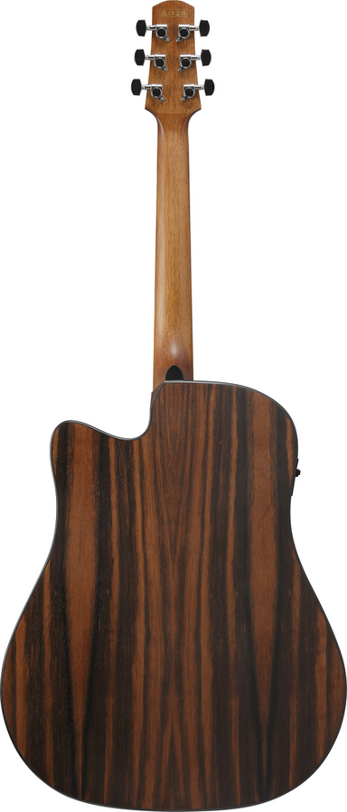 Ibanez AAD70CE Transparent Charcoal Burst Low Gloss top, Natural Open Pore back and sides Acoustic Guitar-Buzz Music