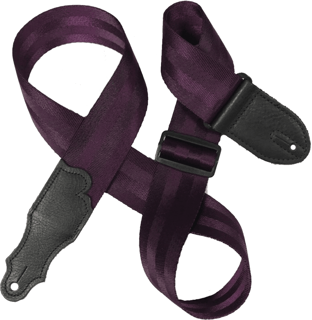 Franklin 2 Inch Purple Aviator Seat Belt Strap with Pebbled Glove Leather End Tab-Buzz Music