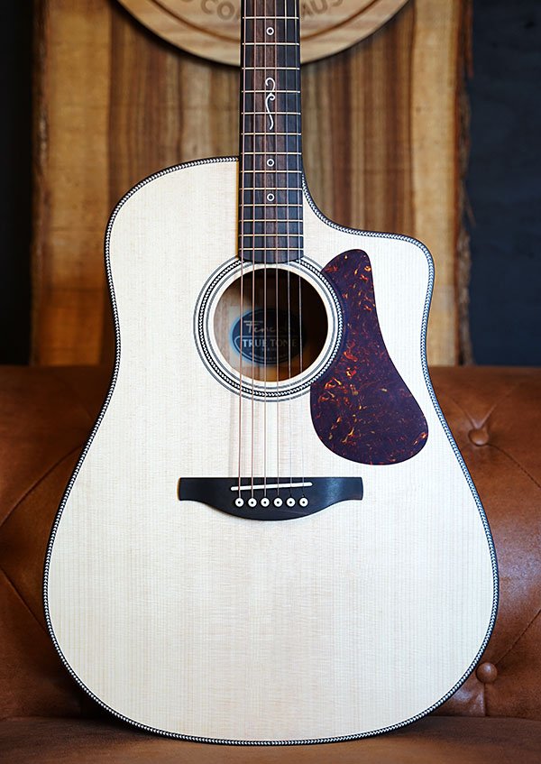 Fenech True Tone D78c - All Solid Spruce Top, Mahogany Back & Sides with Pickup & TKL Flight Case-Buzz Music