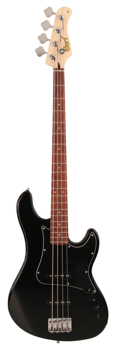Cort GB34JJ BK 4-String Bass Guitar Gloss Black-Buzz Music
