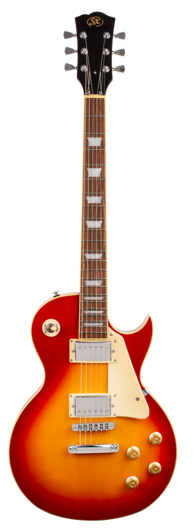 SX GTSE3SKCS - LP Style Guitar Pack – Cherry Sunburst - SX Guitar, Clip-On Tuner, Gig Bag, Strap, Picks, Lead, FREE Online Lessons-Buzz Music