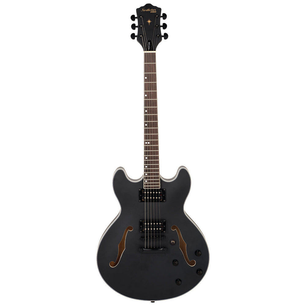 Northstar Pro Hollow Body Electric Guitar - Open Pore Black Satin-Buzz Music