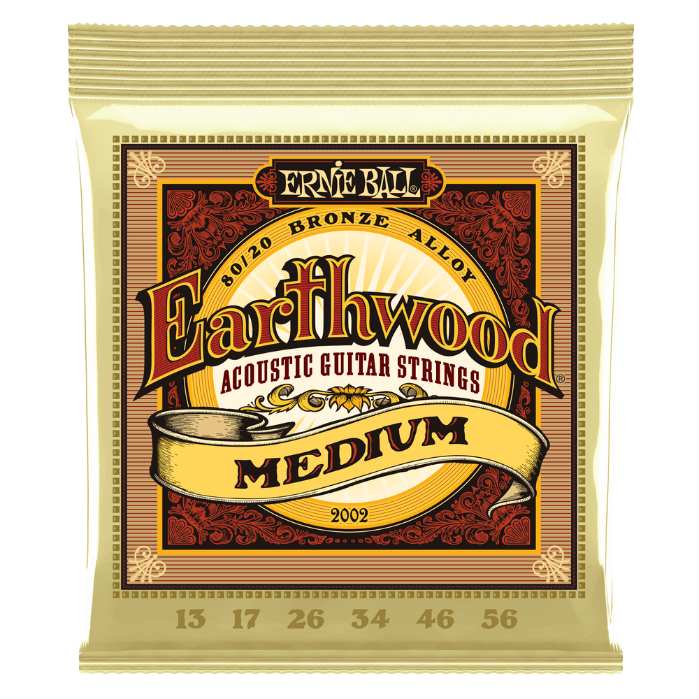 Ernie Ball Earthwood Medium 80/20 Bronze Acoustic Guitar Strings - 13-56 Gauge-Buzz Music