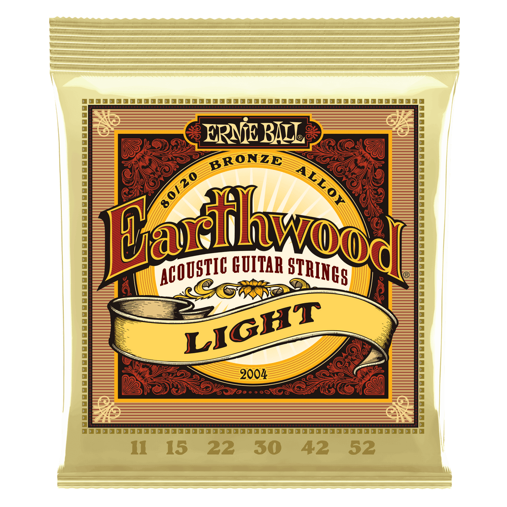 Ernie Ball Earthwood Light 80/20 Bronze Acoustic Guitar Strings - 11-52 Gauge-Buzz Music