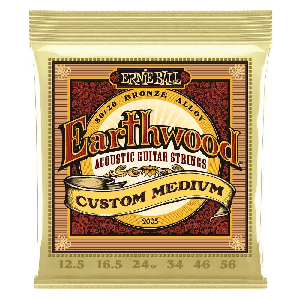 Ernie Ball Erthwd Custom Med 8020 Brnz Ac Gtr Strings 12.5 56-Buzz Music