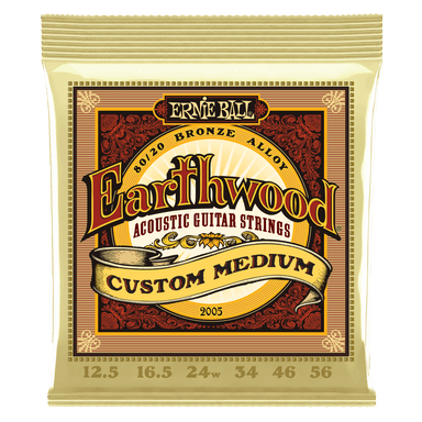 Ernie Ball Erthwd Custom Med 8020 Brnz Ac Gtr Strings 12.5 56-Buzz Music