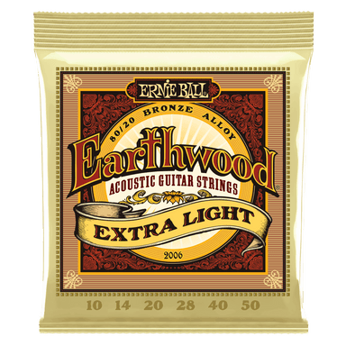 Ernie Ball Earthwood Extra Light 80/20 Bronze Acoustic Guitar Strings - 10-50 Gauge-Buzz Music