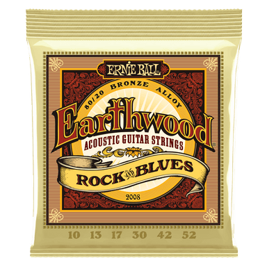 Ernie Ball Earthwood Rock And Blues W/Plain G 80/20 Bronze Acoustic Guitar Strings - 10-52 Gauge-Buzz Music