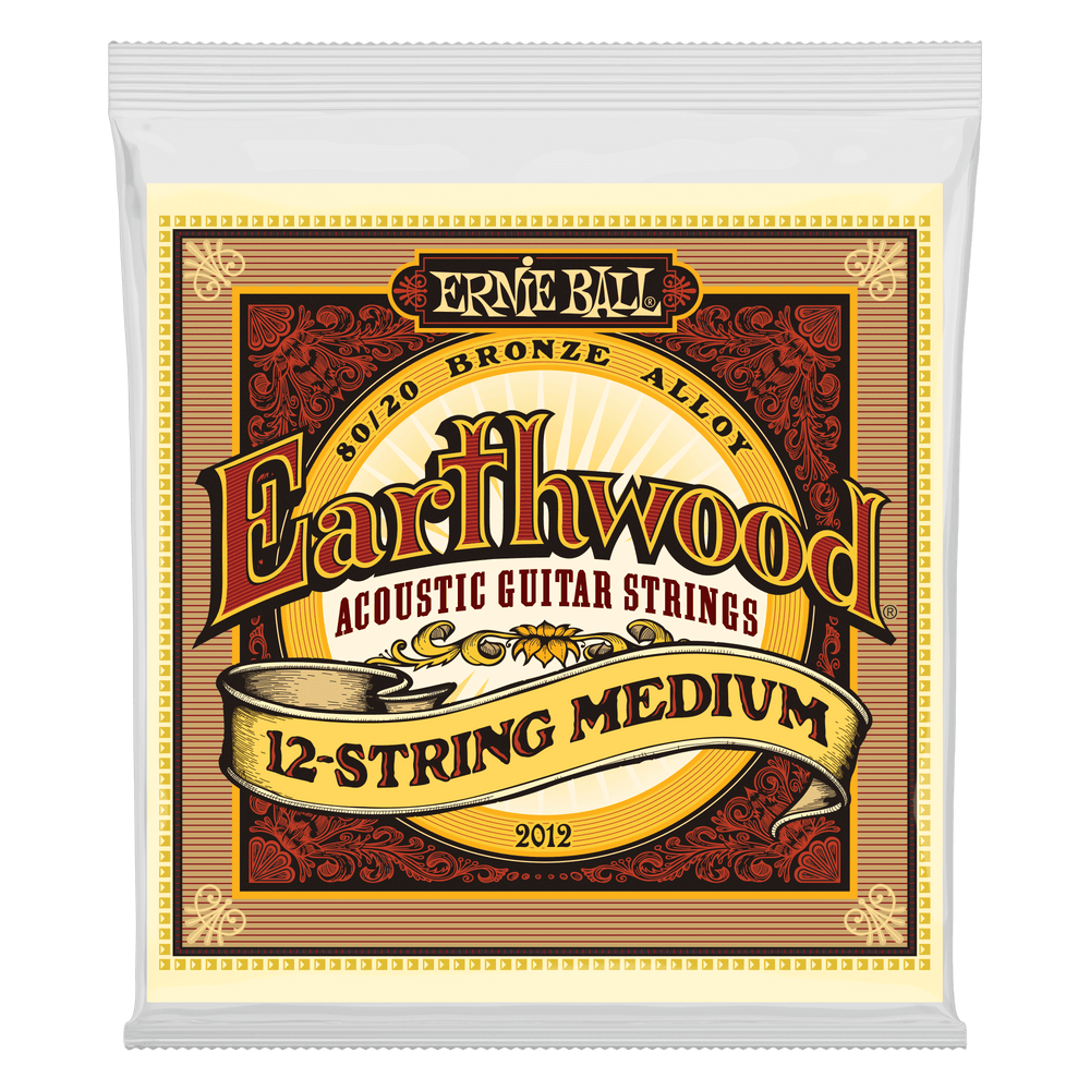 Ernie Ball Earthwood Medium 12-String 80/20 Bronze Acoustic Guitar Strings - 11-28 Gauge-Buzz Music