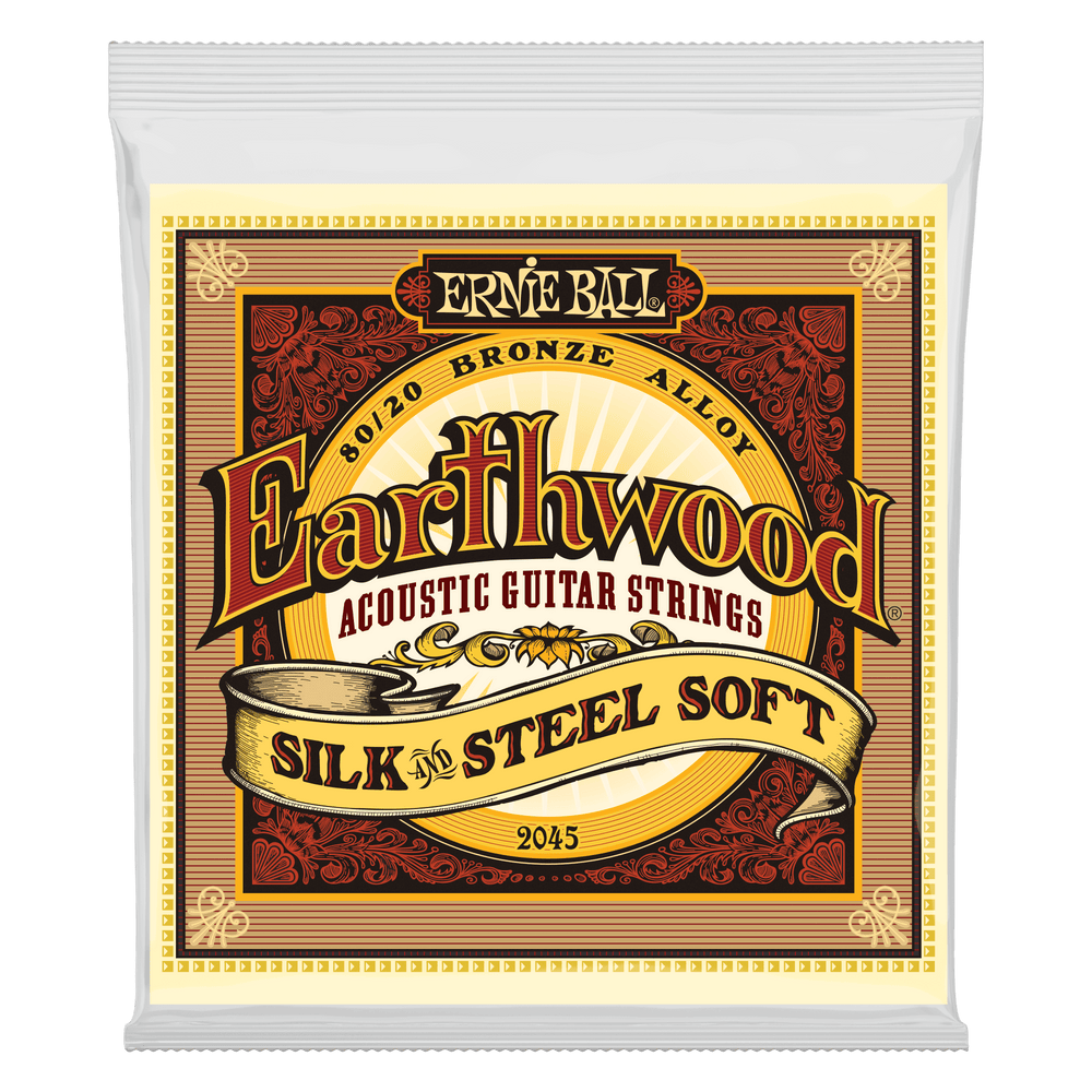 Ernie Ball Earthwood Silk & Steel Soft 80/20 Bronze Acoustic Guitar Strings - 11-52 Gauge-Buzz Music