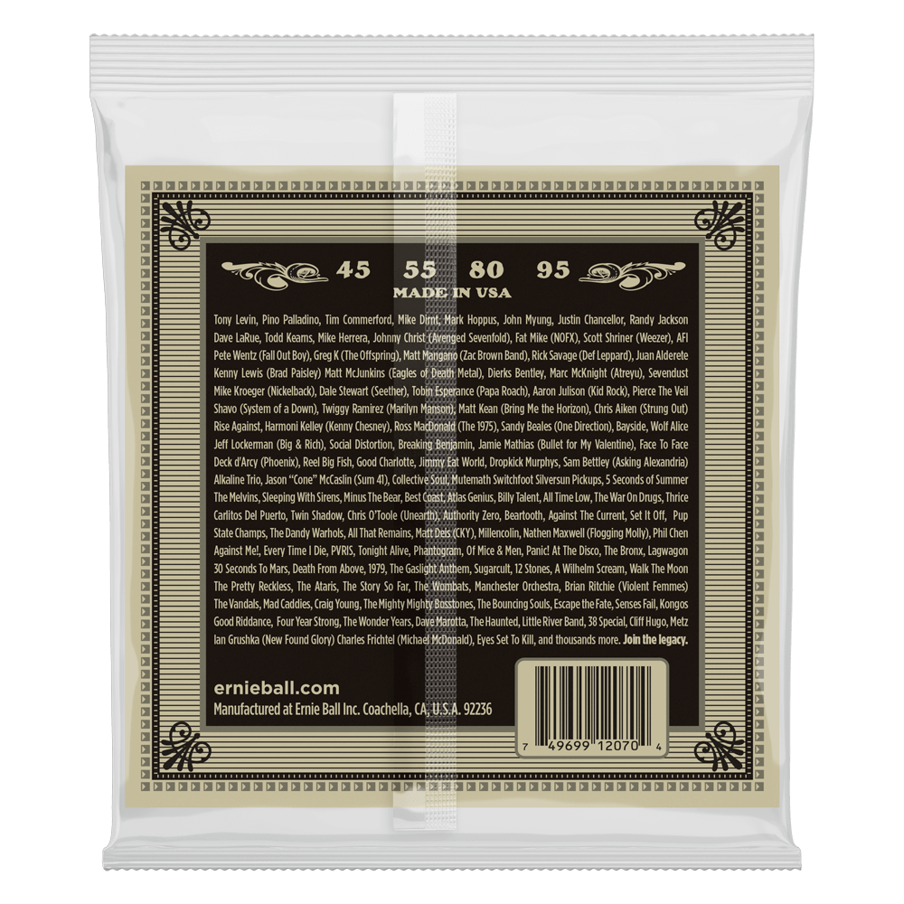 Ernie Ball Earthwood Phosphor Bronze Acoustic Bass Strings - 45-95 Gauge-Buzz Music