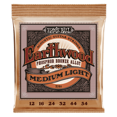 Ernie Ball Earthwood Medium Light Phosphor Bronze Acoustic Guitar Strings - 12-54 Gauge-Buzz Music