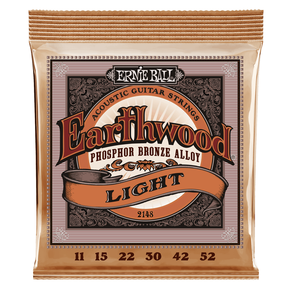 Ernie Ball Earthwood Light Phosphor Bronze Acoustic Guitar Strings - 11-52 Gauge-Buzz Music