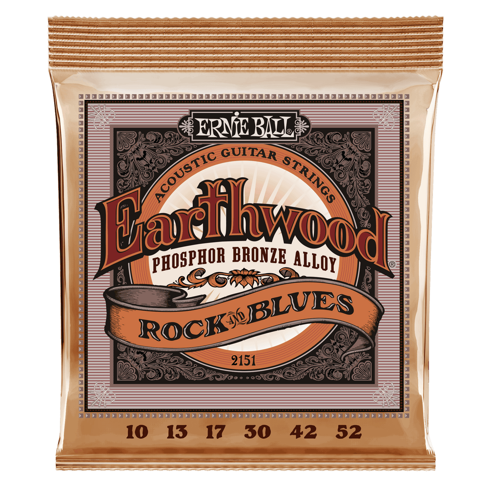 Ernie Ball Earthwood Rock And Blues W/Plain G Phosphor Bronze Acoustic Guitar Strings - 10-52 Gauge-Buzz Music