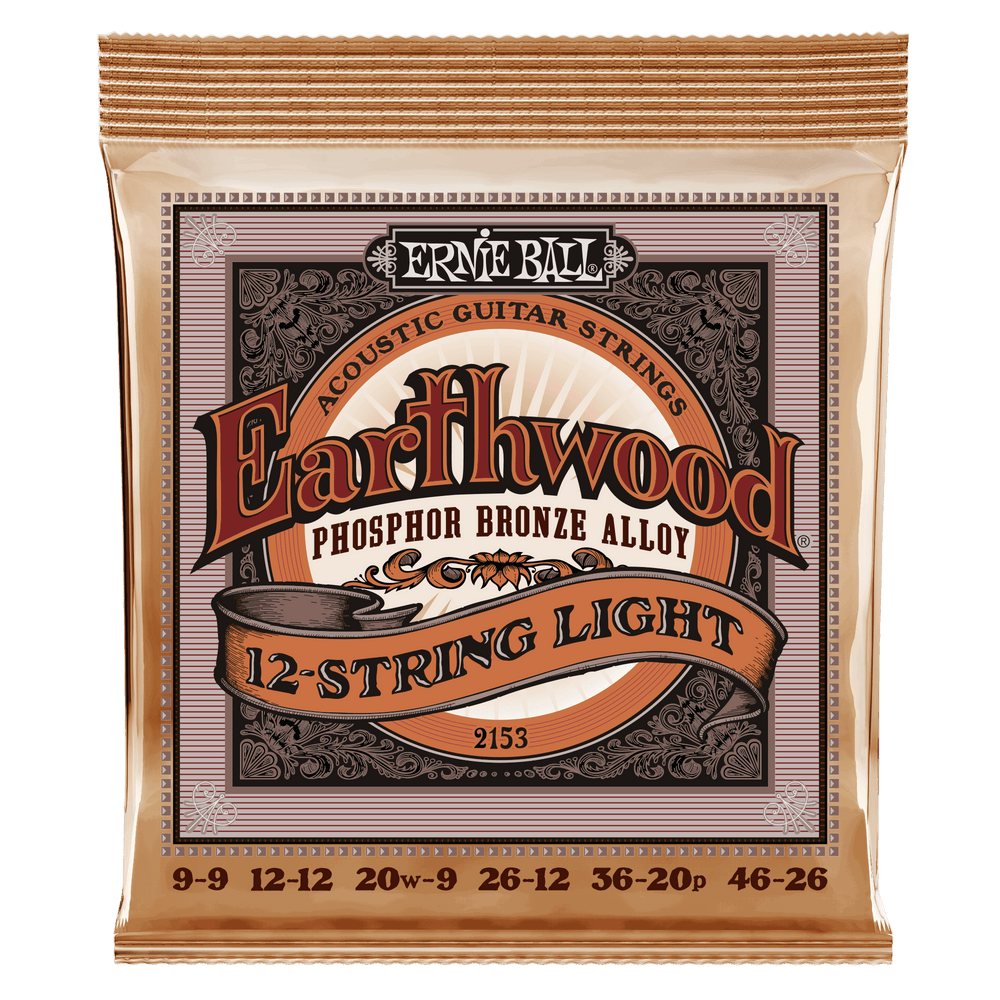 Ernie Ball Earthwood 12-String Light Phosphor Bronze Acoustic Guitar Strings - 9-46 Gauge-Buzz Music