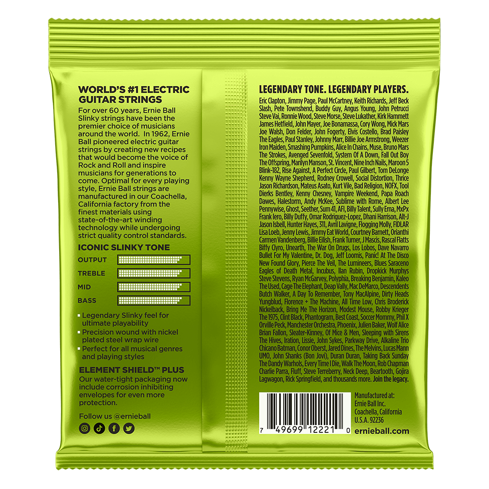 Ernie Ball Regular Slinky Nickel Wound Electric Guitar Strings - 10-46 Gauge-Buzz Music