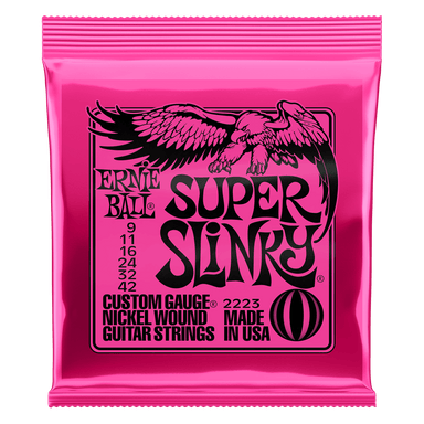 Ernie Ball Super Slinky Nickel Wound Electric Guitar Strings - 9-42 Gauge-Buzz Music