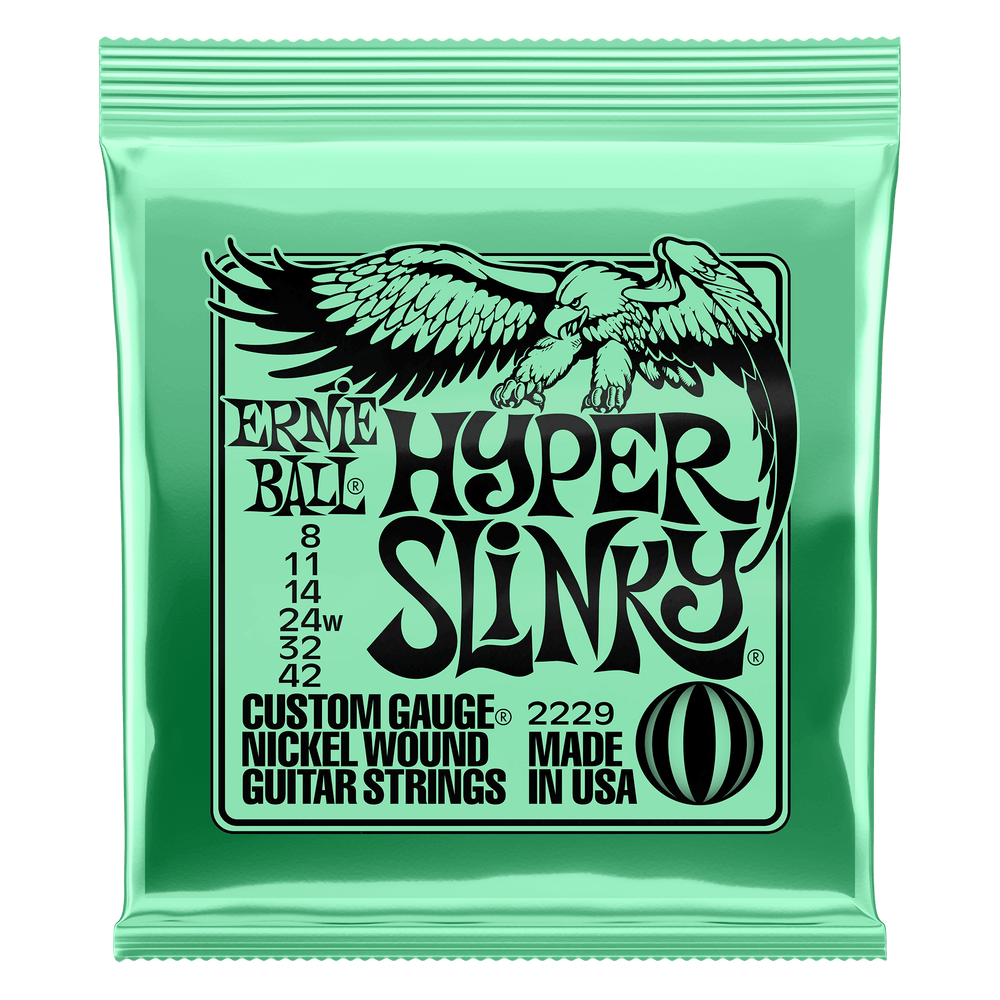 Ernie Ball Hyper Slinky Nickel Wound Electric Guitar Strings 8 - 42 Gauge-Buzz Music