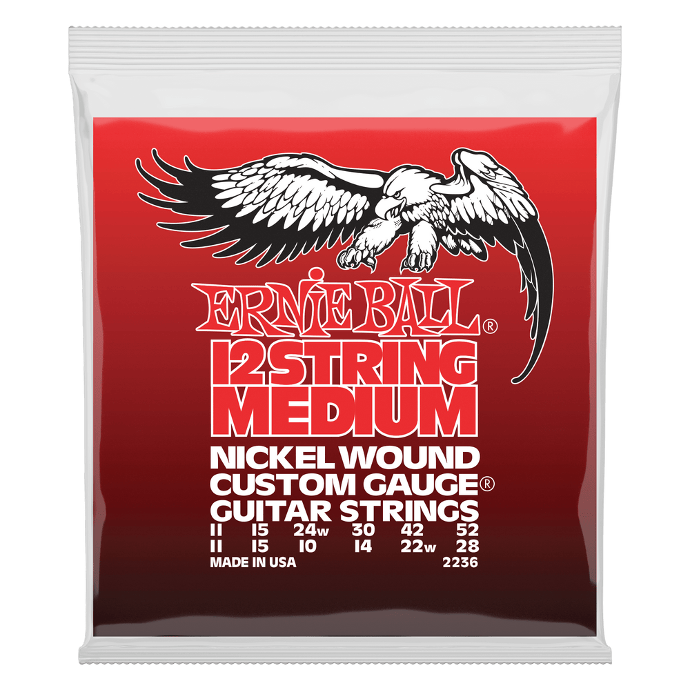 Ernie Ball Medium 12-String Nickel Wound Electric Guitar Strings - 11-52 Gauge-Buzz Music