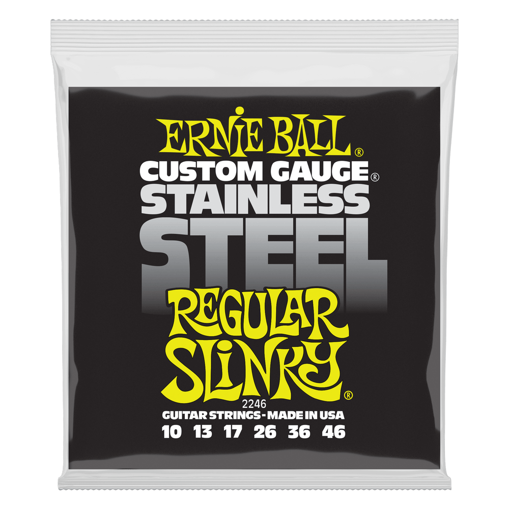 Ernie Ball Regular Slinky Stainless Steel Wound Electric Guitar Strings - 10-46 Gauge-Buzz Music