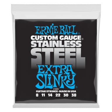 Ernie Ball Extra Slinky Stainless Steel Wound Electric Guitar Strings - 8-38 Gauge-Buzz Music