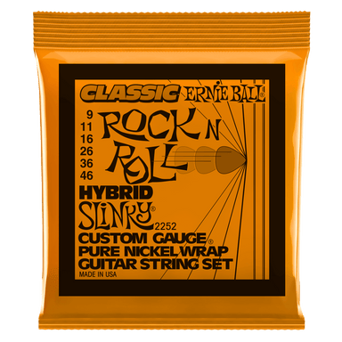 Ernie Ball Hybrid Slinky Classic Rock N Roll Pure Nickel Wrap Electric Guitar Strings - 9-46 Gauge-Buzz Music