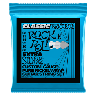 Ernie Ball Extra Slinky Classic Rock N Roll Pure Nickel Wrap Electric Guitar Strings - 8-38 Gauge-Buzz Music