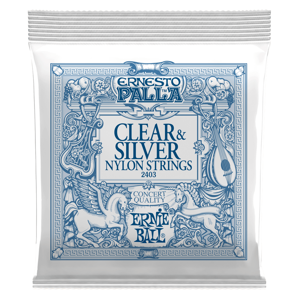 Ernie Ball Ernesto Palla Clear & Silver Nylon Classical Guitar Strings-Buzz Music