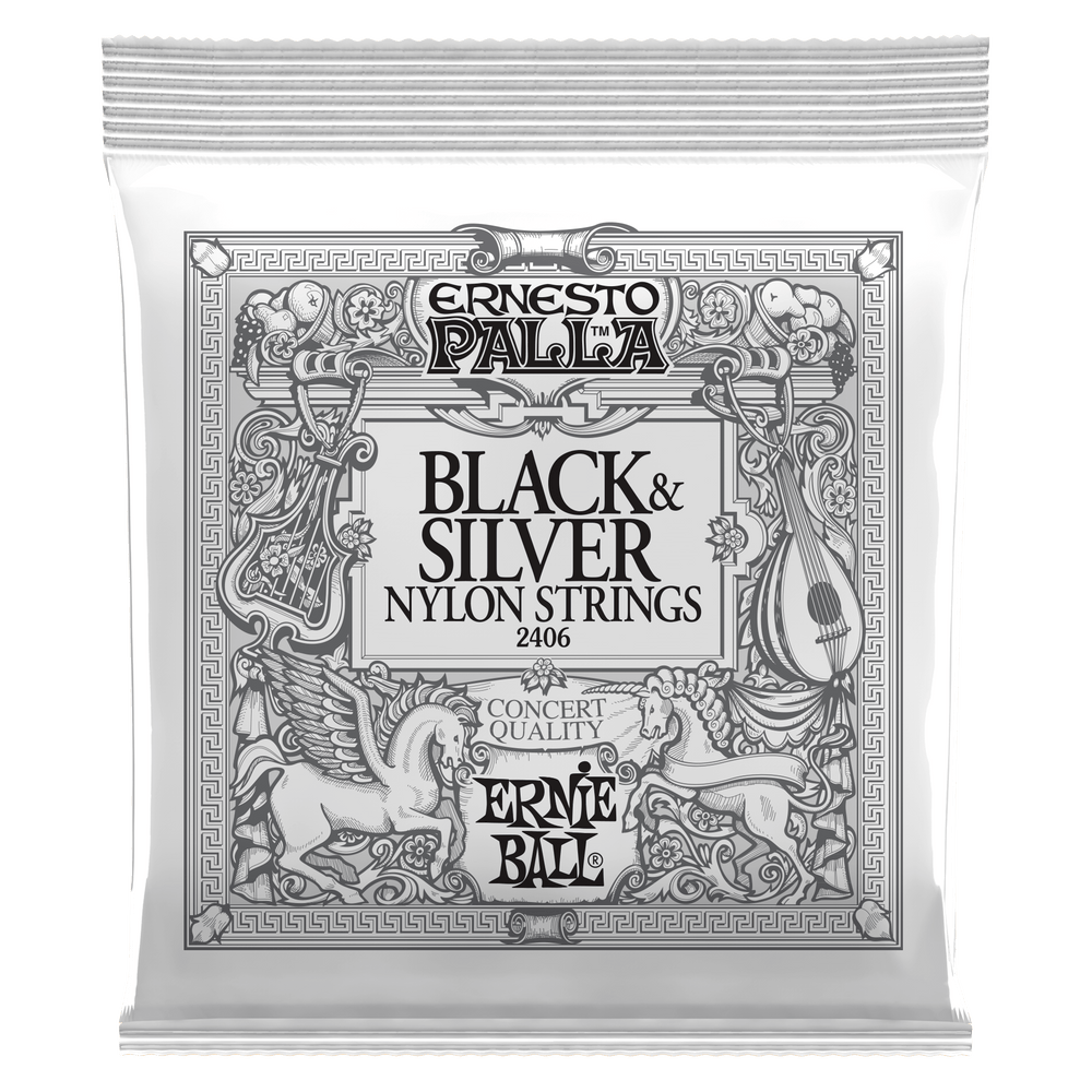 Ernie Ball Ernesto Palla Black & Silver Nylon Classical Guitar Strings-Buzz Music