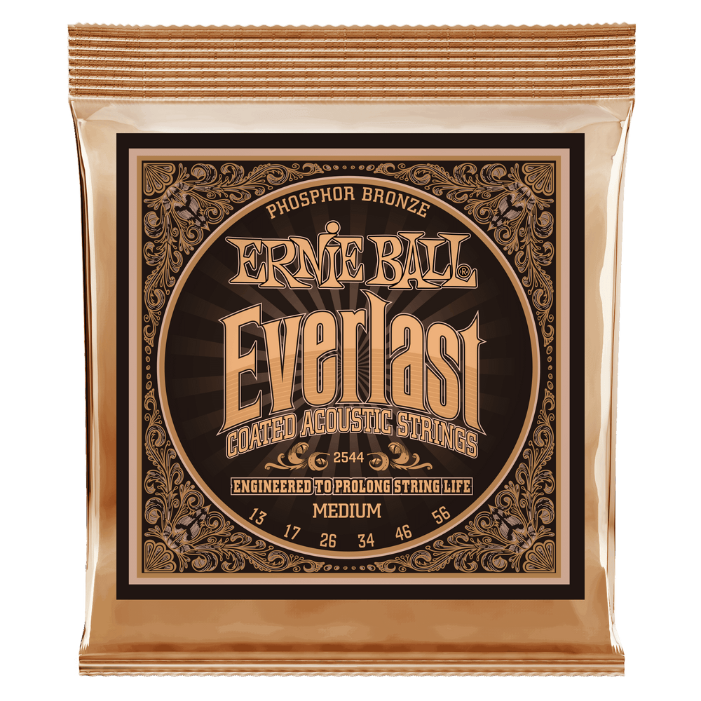 Ernie Ball Everlast Medium Coated Phosphor Bronze Acoustic Guitar Strings - 13-56 Gauge-Buzz Music