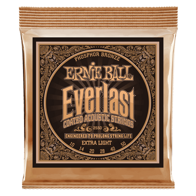 Ernie Ball Everlast Extra Light Coated Phosphor Bronze Acoustic Guitar Strings - 10-50 Gauge-Buzz Music