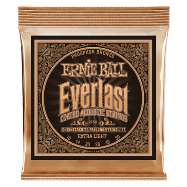 Ernie Ball Everlast Extra Light Coated Phosphor Bronze Acoustic Guitar Strings - 10-50 Gauge-Buzz Music