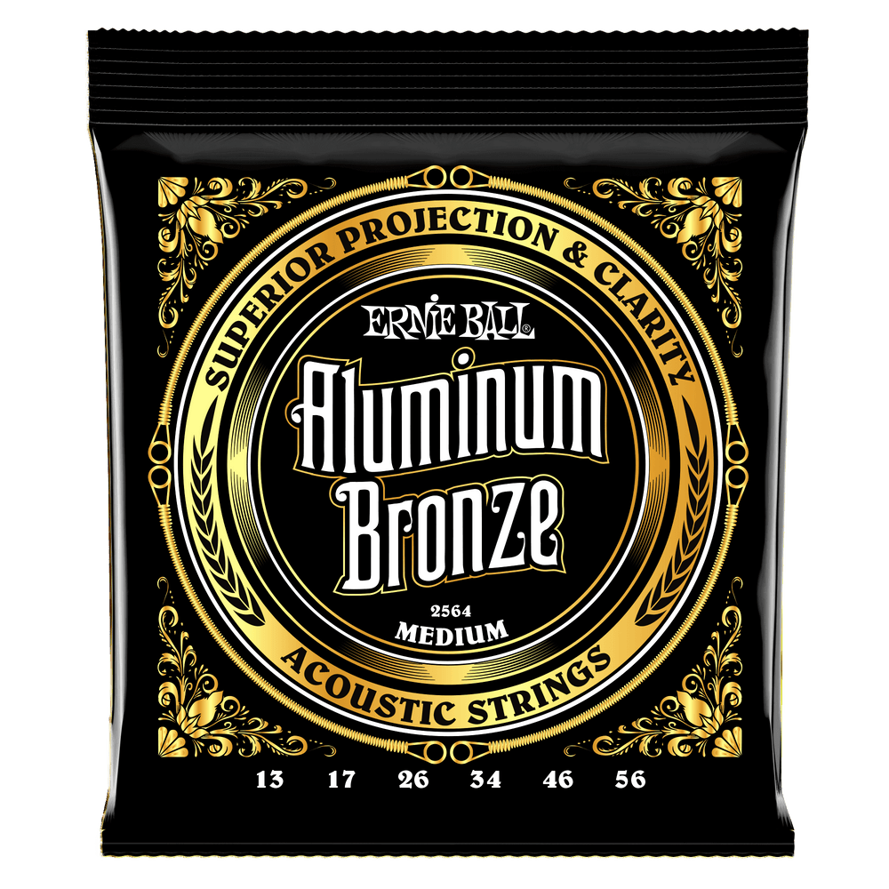 Ernie Ball Medium Aluminum Bronze Acoustic Guitar Strings - 13-56 Gauge-Buzz Music