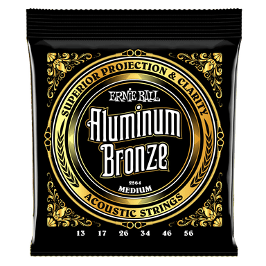 Ernie Ball Medium Aluminum Bronze Acoustic Guitar Strings - 13-56 Gauge-Buzz Music