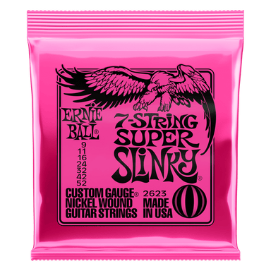 Ernie Ball Super Slinky 7-String Nickel Wound Electric Guitar Strings - 9-52 Gauge-Buzz Music