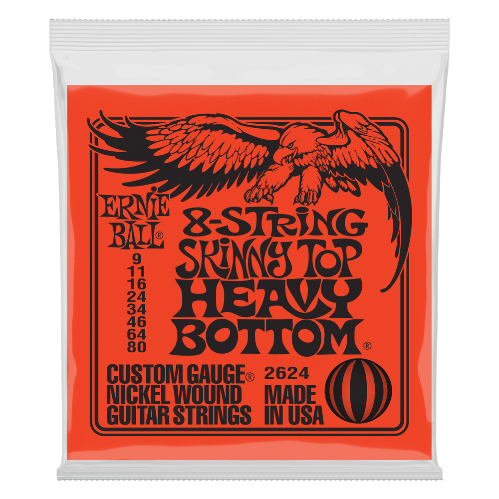 Ernie Ball Skinny Top Heavy Bottom Slinky 8-String Electric Guitar Strings - 9-80 Gauge-Buzz Music