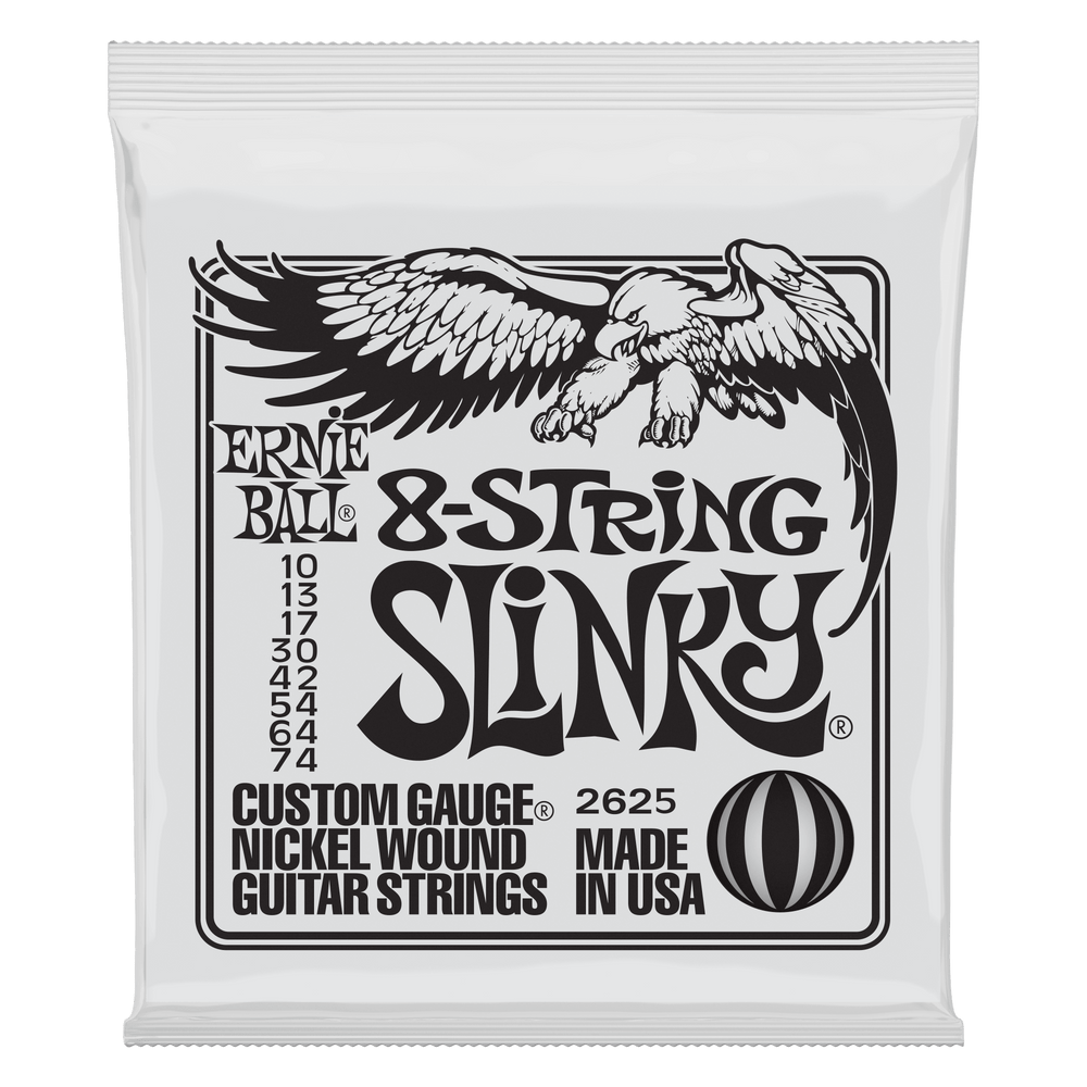 Ernie Ball Slinky 8-String Nickel Wound Electric Guitar Strings - 10-74 Gauge-Buzz Music