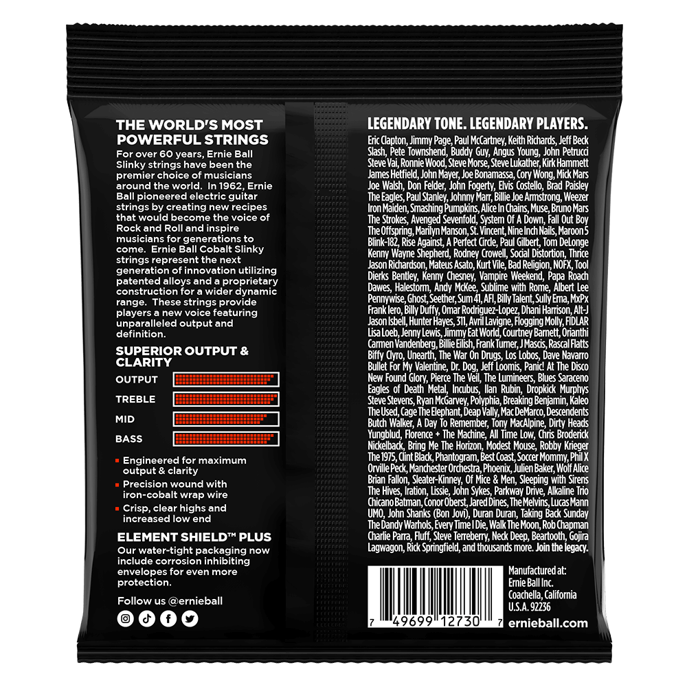 Ernie Ball Skinny Top Heavy Bottom Slinky Cobalt 7-String Electric Guitar Strings - 10-62 Gauge-Buzz Music