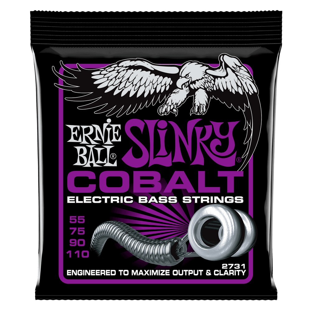 Ernie Ball Power Slinky Cobalt Electric Bass Strings - 55-110 Gauge-Buzz Music