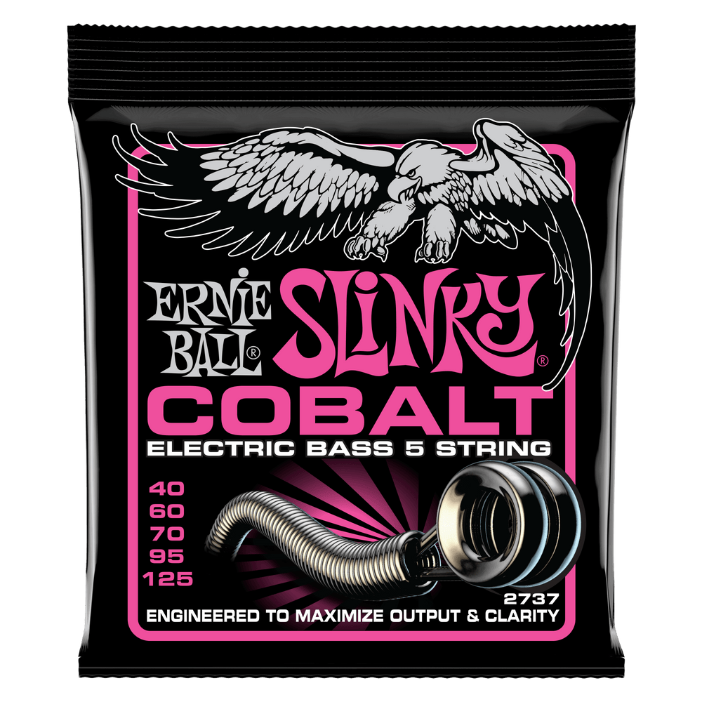 Ernie Ball Super Slinky Cobalt 5-String Electric Bass Strings 40-125 Gauge-Buzz Music