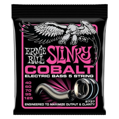 Ernie Ball Super Slinky Cobalt 5-String Electric Bass Strings 40-125 Gauge-Buzz Music