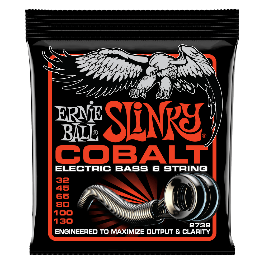 Ernie Ball Slinky Cobalt 6-String Electric Bass Strings 32-130 Gauge-Buzz Music