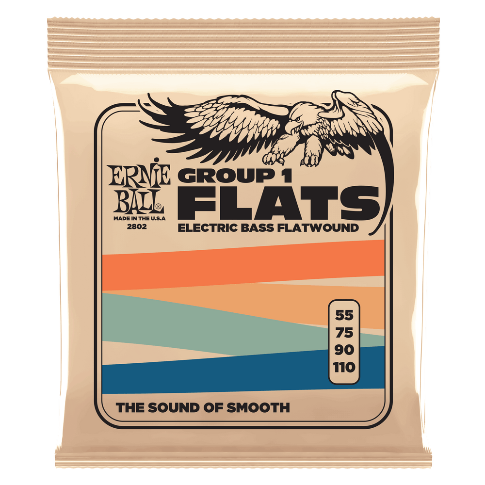 Ernie Ball Flatwound Group I Electric Bass Strings - 55-110 Gauge-Buzz Music