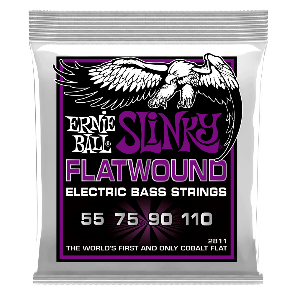 Ernie Ball Power Slinky Flatwound Electric Bass Strings - 55-110 Gauge-Buzz Music