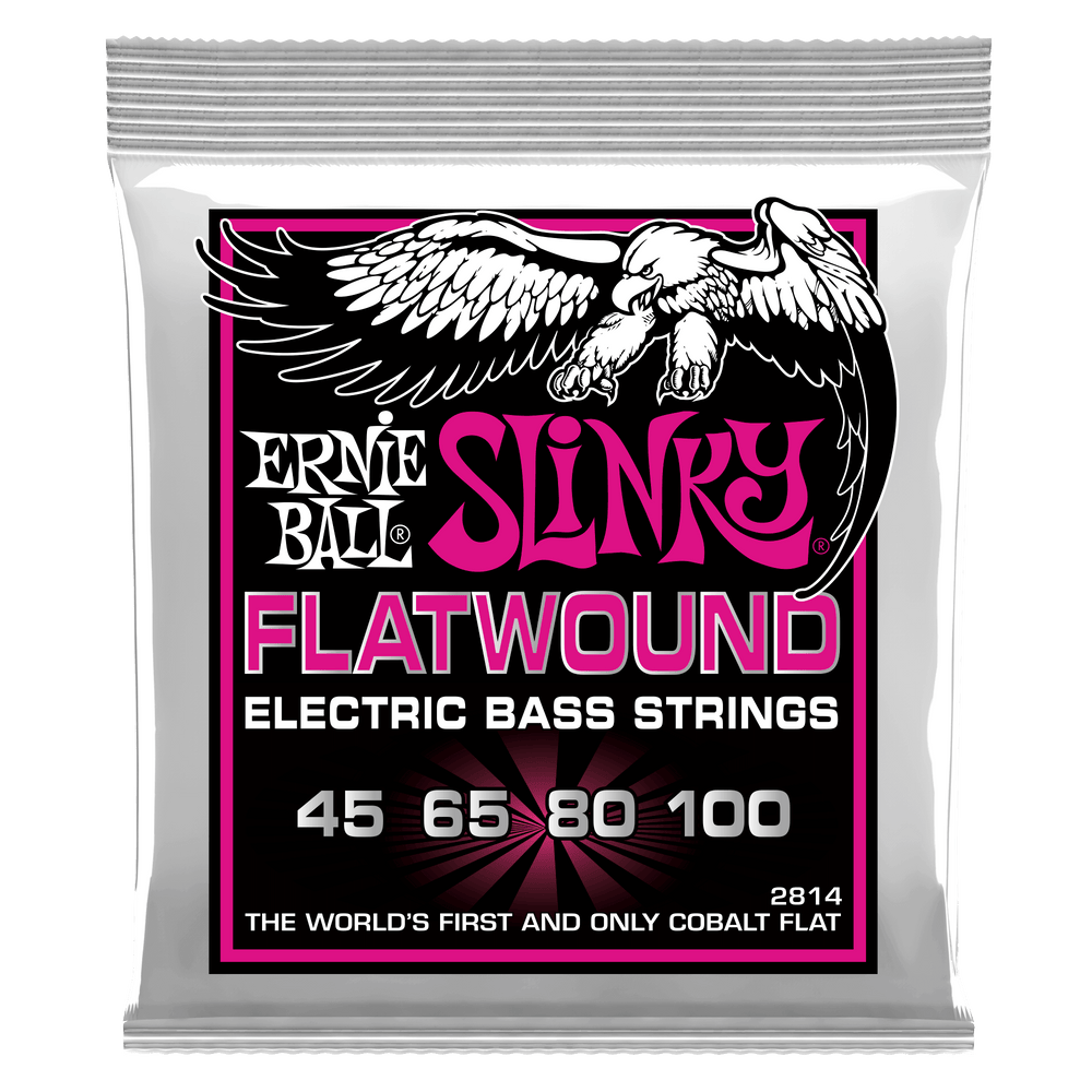 Ernie Ball Super Slinky Flatwound Electric Bass Strings - 45-100 Gauge-Buzz Music