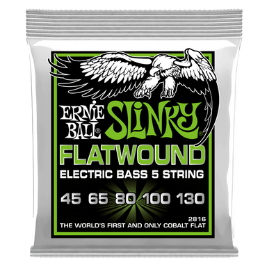 Ernie Ball Regular Slinky 5-String Flatwound Electric Bass Strings - 45-130 Gauge-Buzz Music