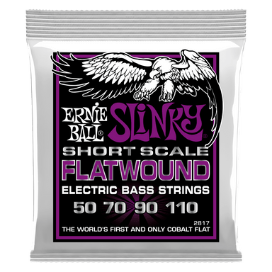 Ernie Ball Power Slinky Flatwound Short Scale Electric Bass Strings 50-110 Gauge-Buzz Music